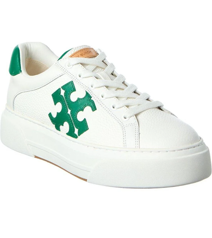 [S] TORY BURCH COLORBLOCK FLATFORM SNEAKER,SNOW WHITE/ESME/SNOW WHITE, 156540-047 [FINAL SALE] (STB699)