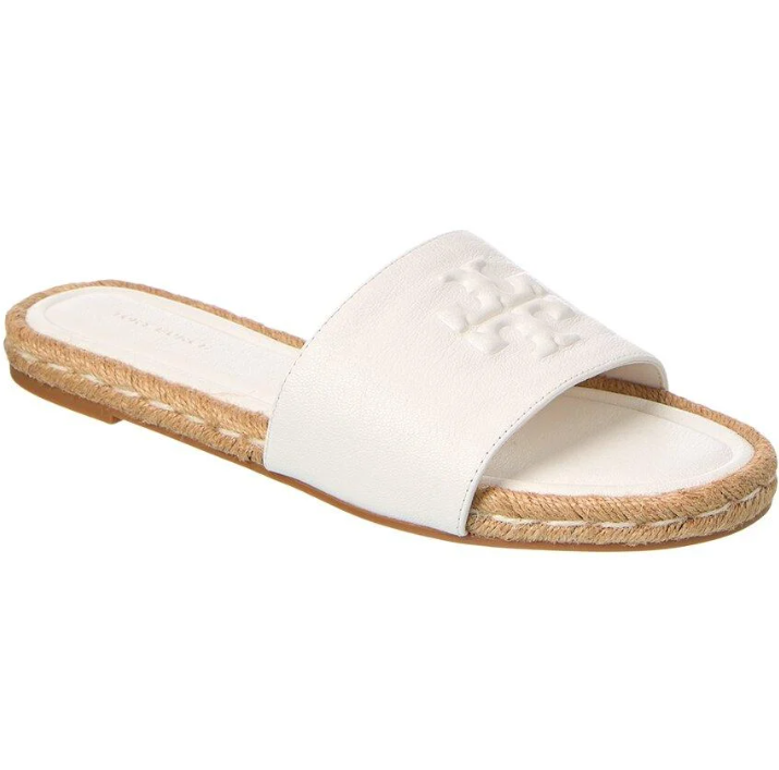 [S] TORY BURCH EVERLY ESPADRILLE SLIDE,SNOW WHITE, 154889-047 [FINAL SALE] (STB588)