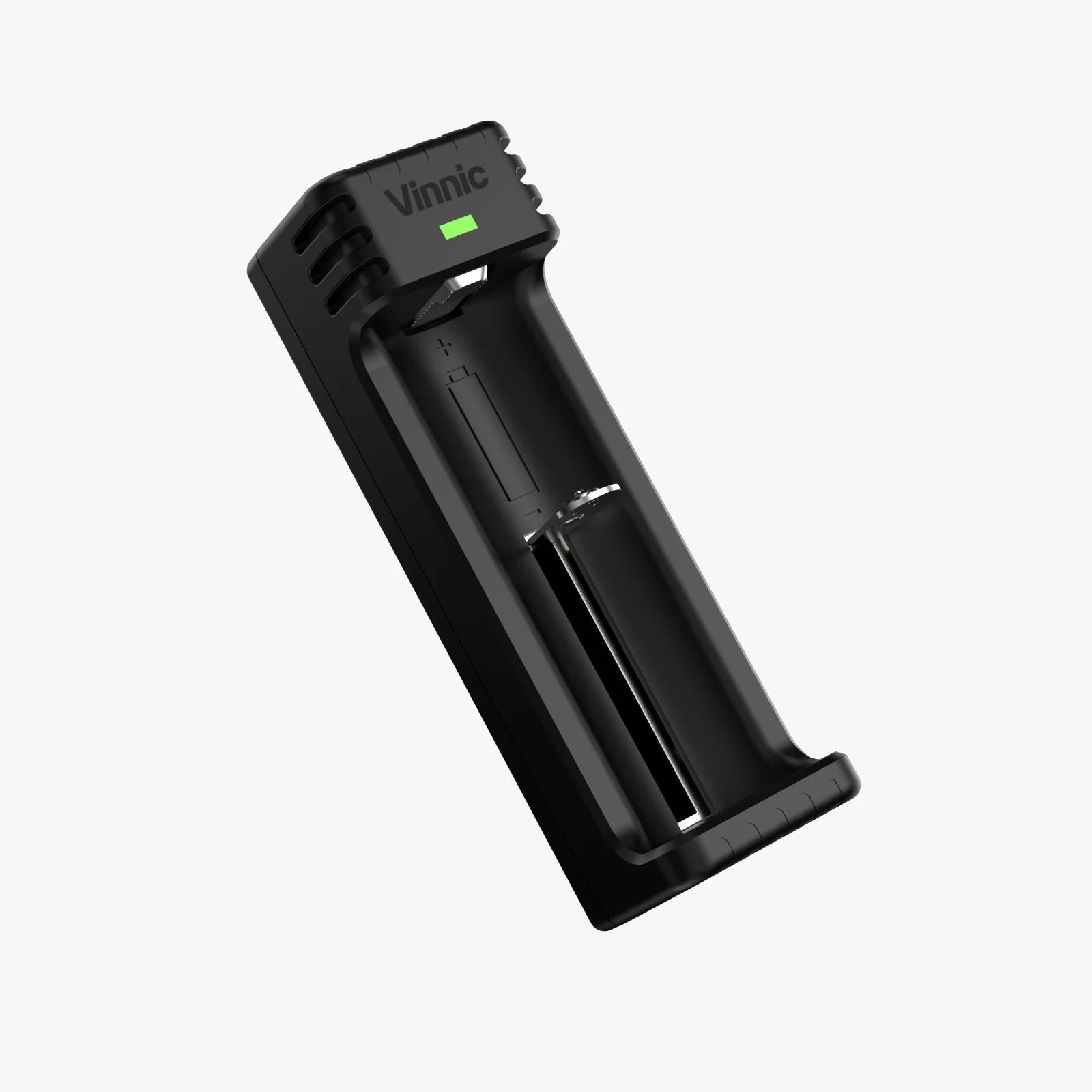 Vinnic 21700 鋰電池充電器 USB‑C 輸入 4.2V/1A 智能充電 適用 21700 SiC 電池 VPCG-NMRB01G1-BK