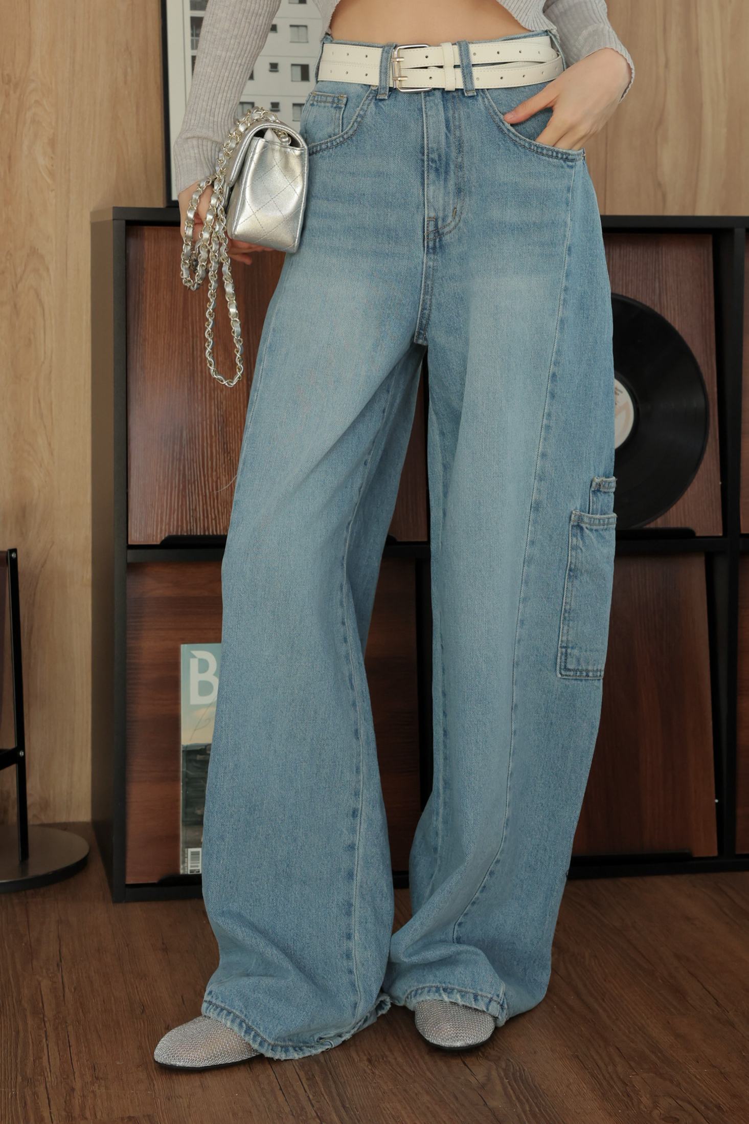 必買工裝牛仔寬褲 HA36