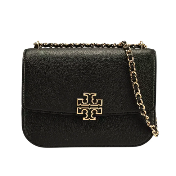 [S] TORY BURCH BRITTEN MEDIUM ADJUSTABLE SHOULDER BAG,BLACK, 138724-001 (STB487)