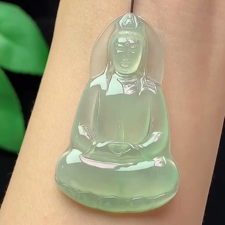 翡翠素衣觀音,天然翡翠A玉, 緬甸玉, Jade, Jadeite