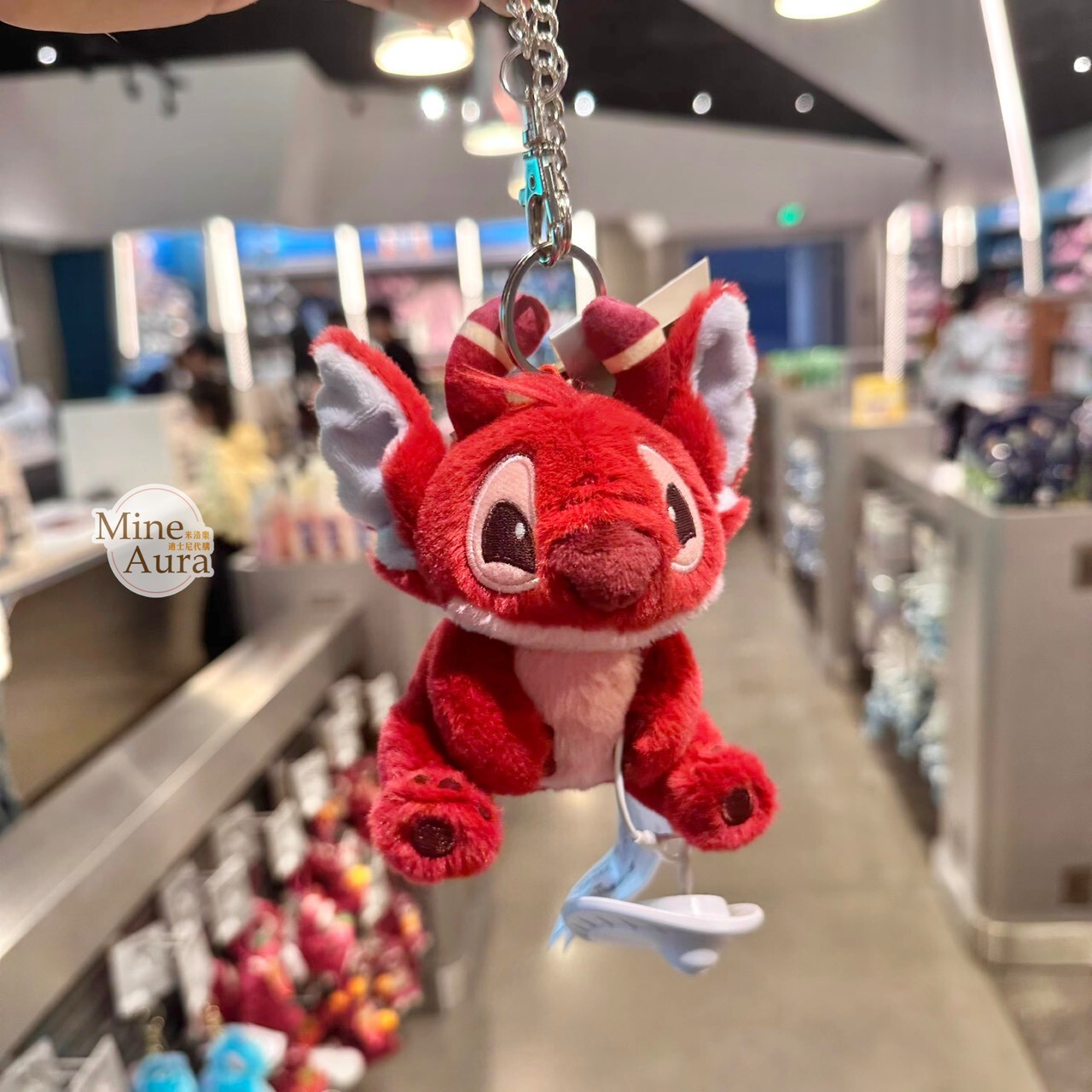 紅色 勒羅伊 史迪奇 Stitch 絨毛 鑰匙圈 吊飾 星際寶貝 Lilo & Stitch -上海迪士尼樂園