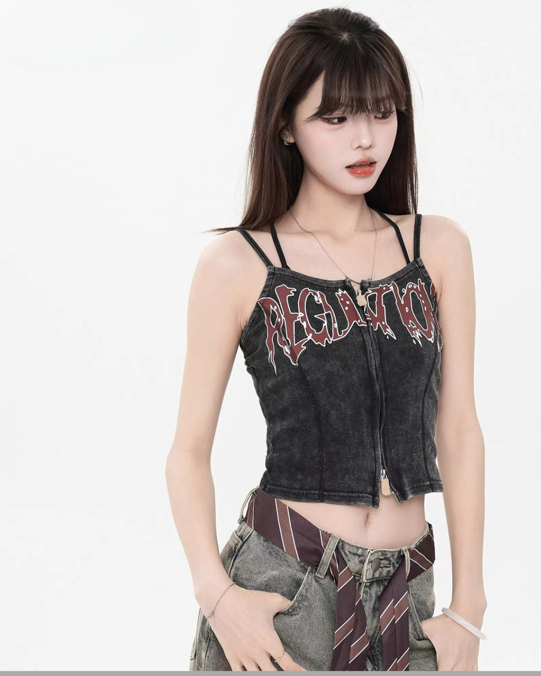 拉鍊水洗塗鴉背心