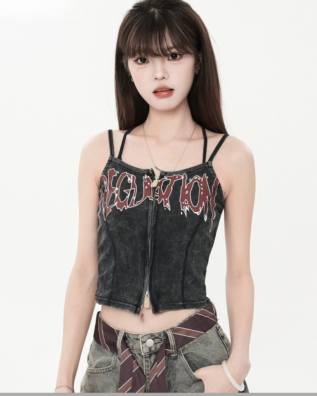 拉鍊水洗塗鴉背心