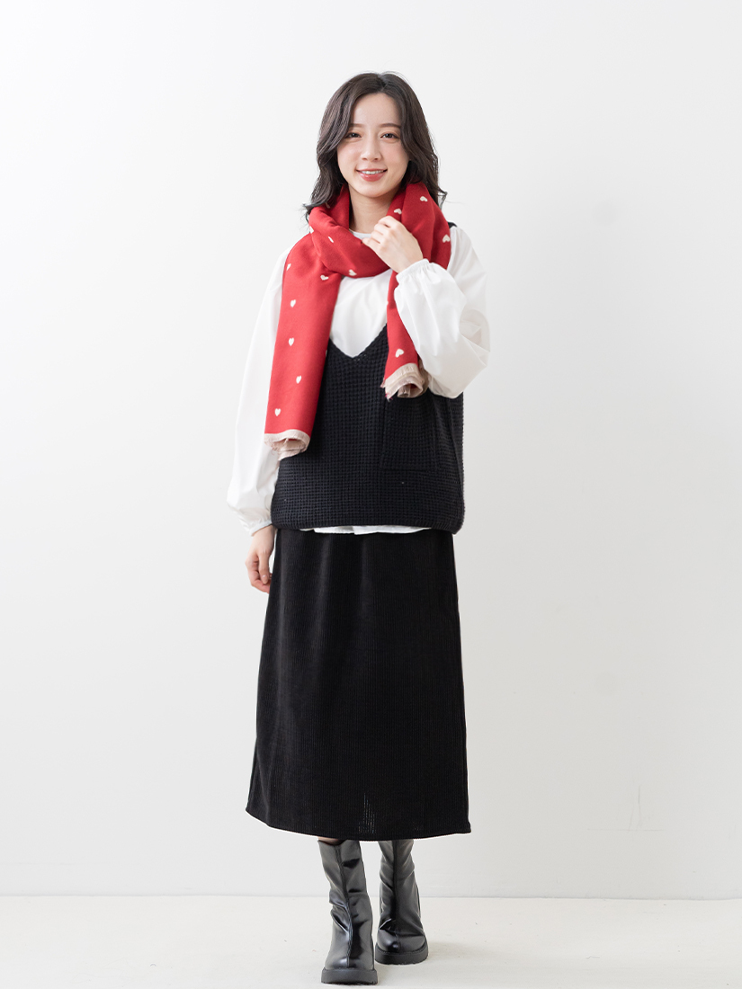 背心襯衫兩件式上衣高腰顯瘦直筒裙組合