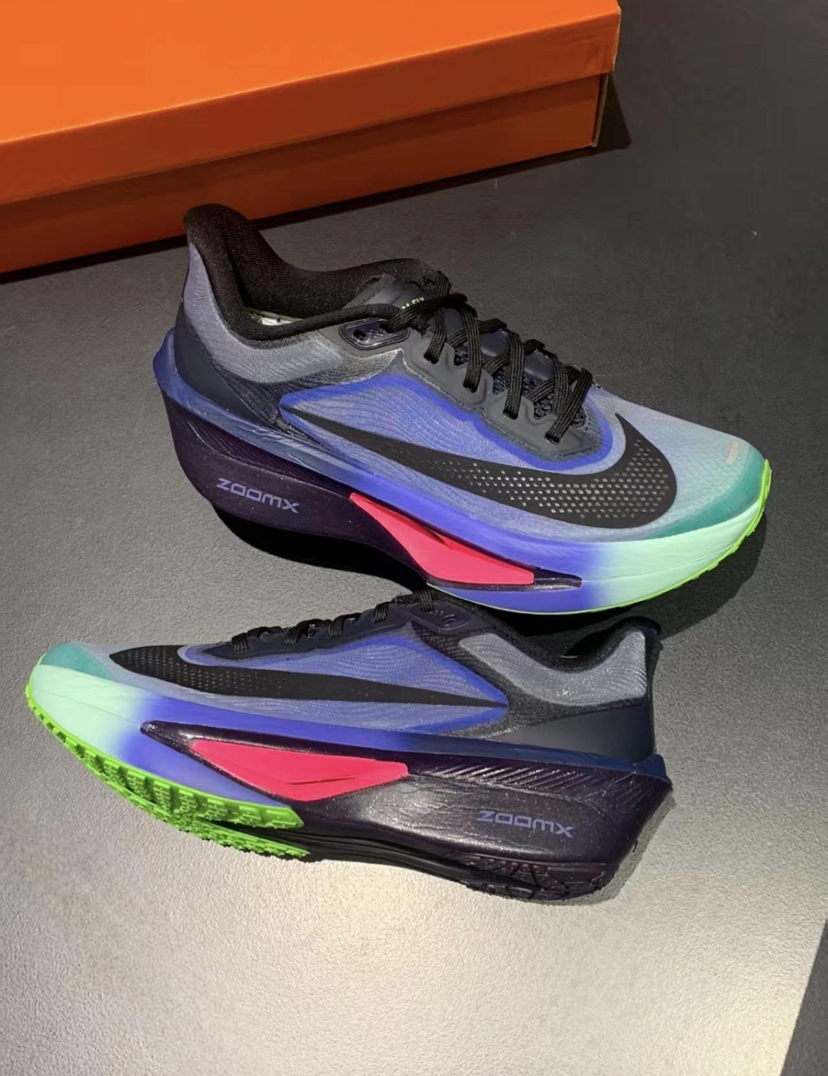 女鞋 NIKE W ZOOM FLY 6 GLAM 黑藍 緩震 透氣 防滑 碳纖維 慢跑 運動鞋【IO9566-400】