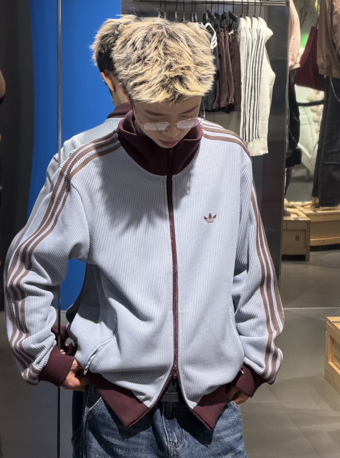 ADIDAS 華夫格 立領外套 三色