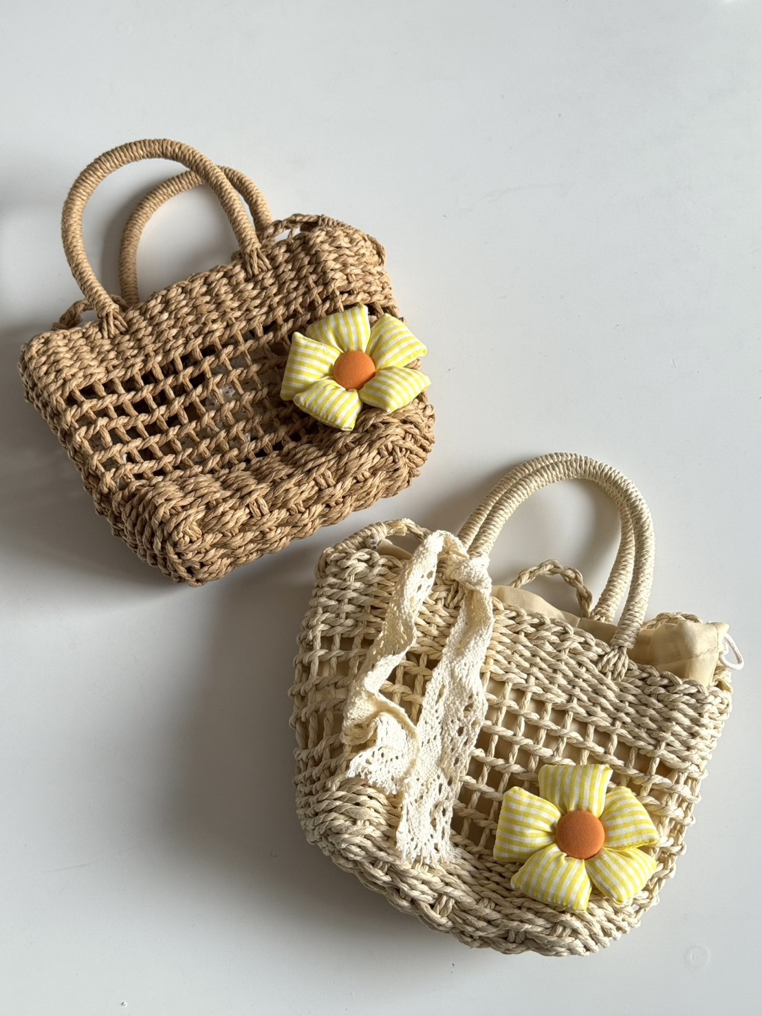 #現貨 小花度假草編包 兩用