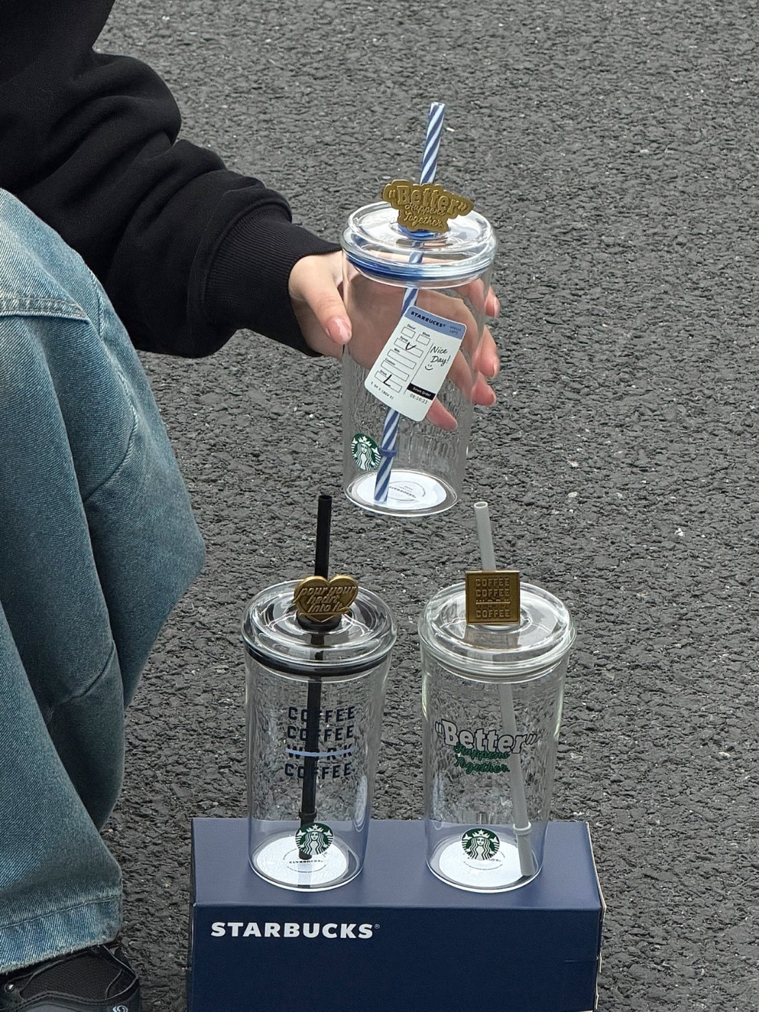 海外限定 STARBUCKS 星巴克 星咖系列 美式復古 吸管 玻璃杯 585ML