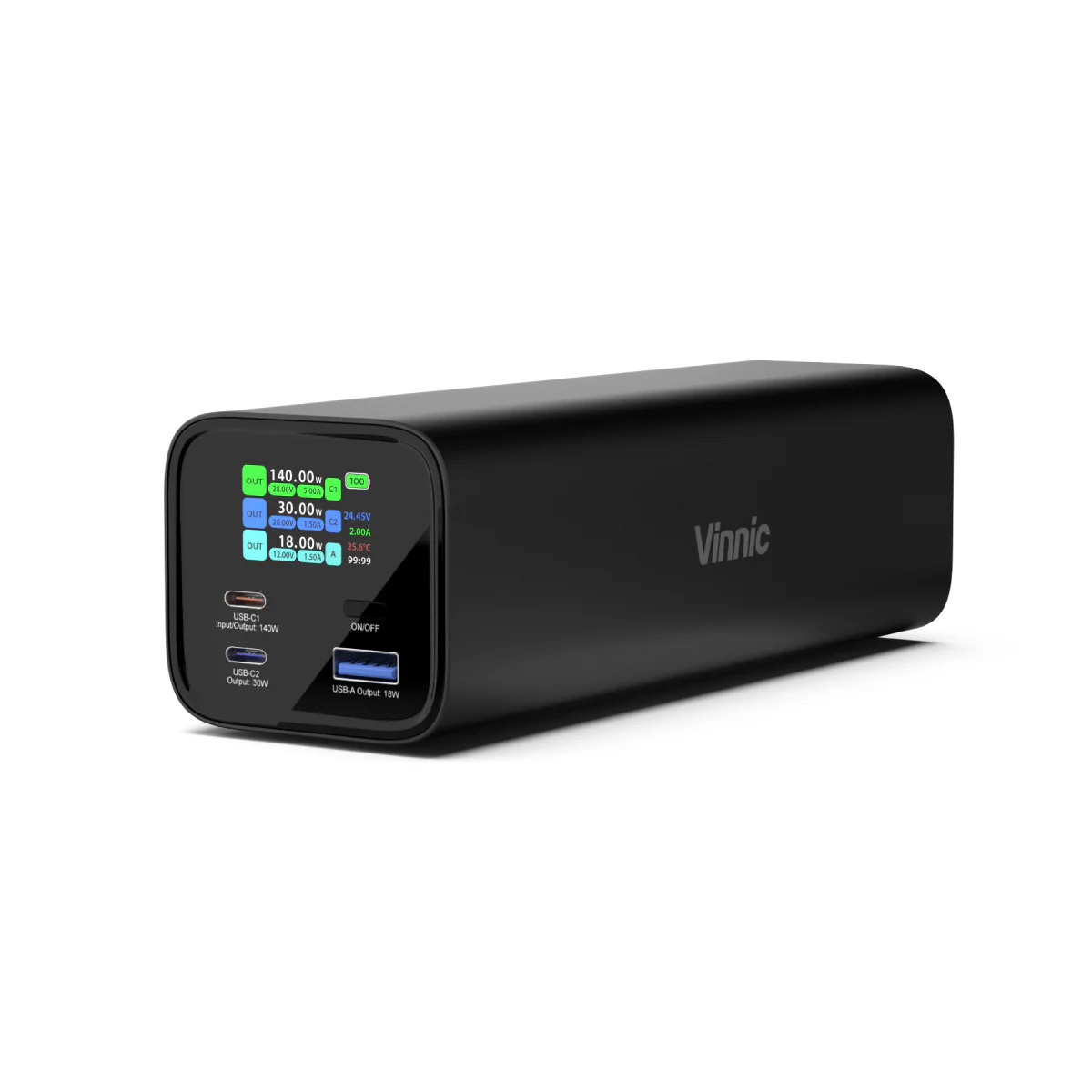Vinnic 140W PD 3.1 極速行動電源 27000mAh VPPB-HV140WG1-27BK