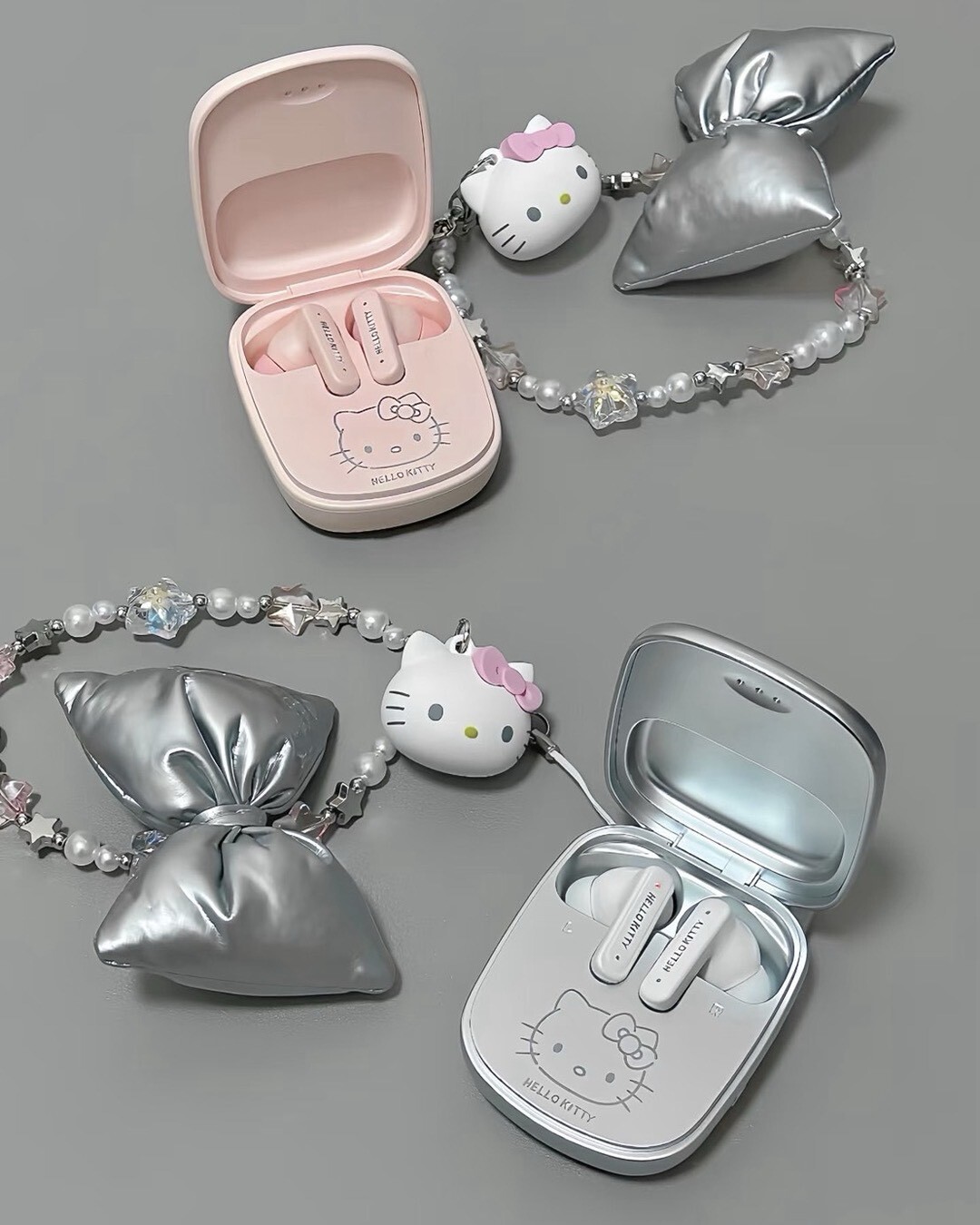 【Luxury】 Hello Kitty 復古手機造型藍芽耳機 銀色 粉色 Y2K耳機 KITTY耳機 動態桌布自由切換 🎮小遊戲 🎵音樂播放 模式切換一機掌控超方便