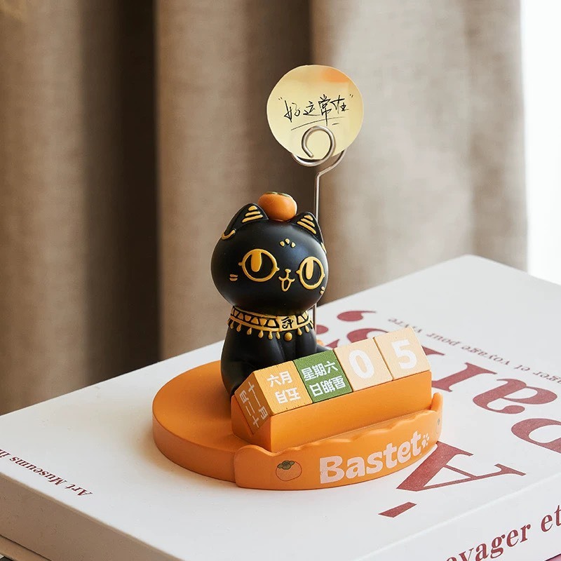 大英博物館｜巴斯特系列｜柿柿如意日曆便簽夾桌面小擺件