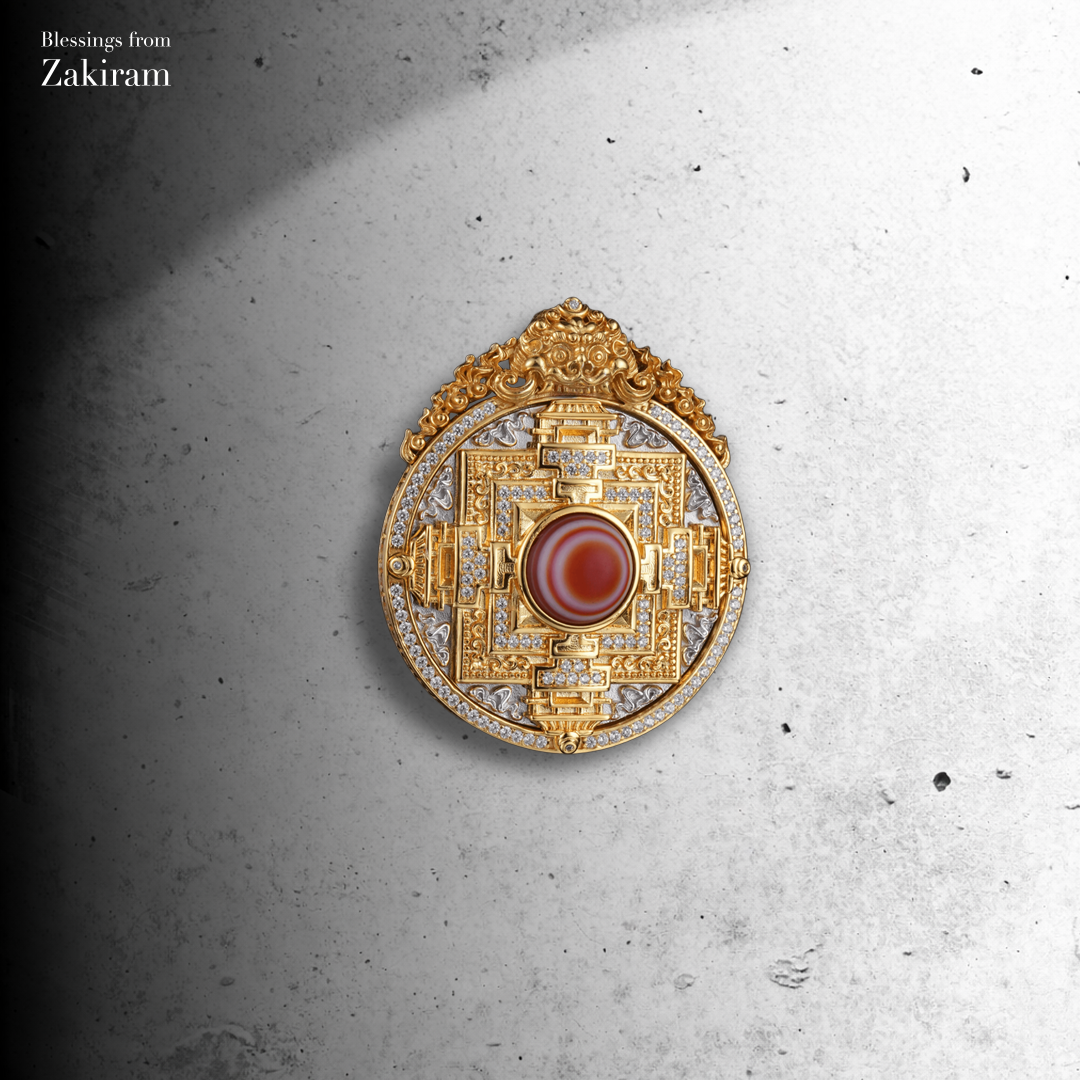 925銀 羊板眼天珠 壇城 吊墜