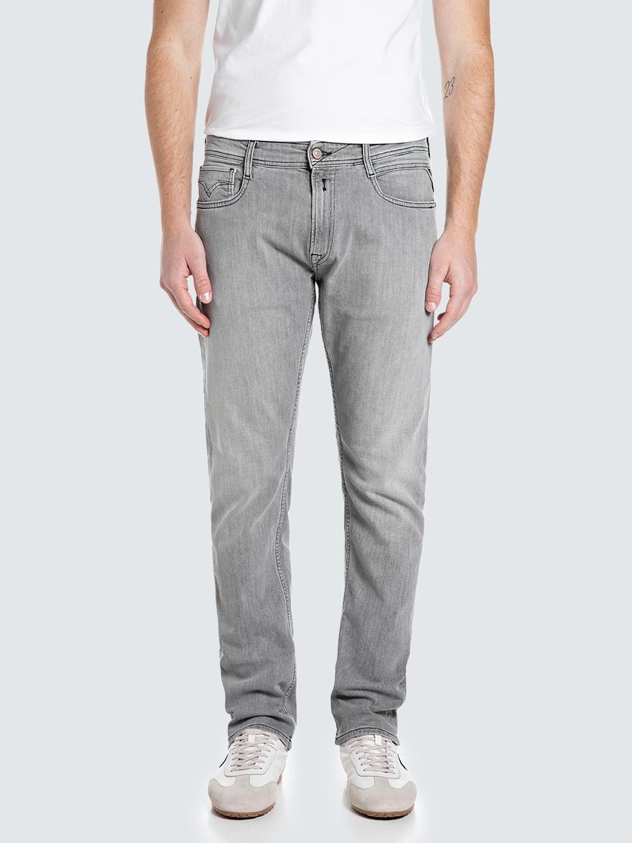 ROCCO 灰色舒適寬鬆丹寧牛仔褲