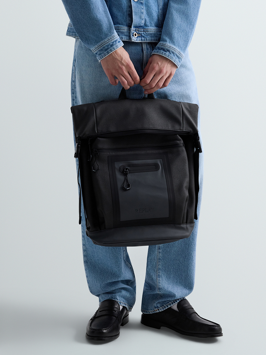 瀝青灰多功能帆布後背包