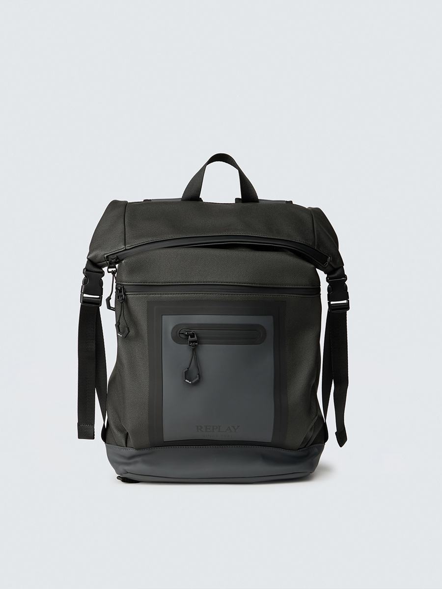 瀝青灰多功能帆布後背包