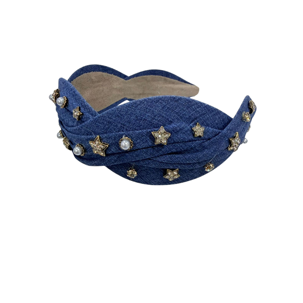 AUS-JJG0322-223 藍色施華洛水晶手工髮箍 (B7)