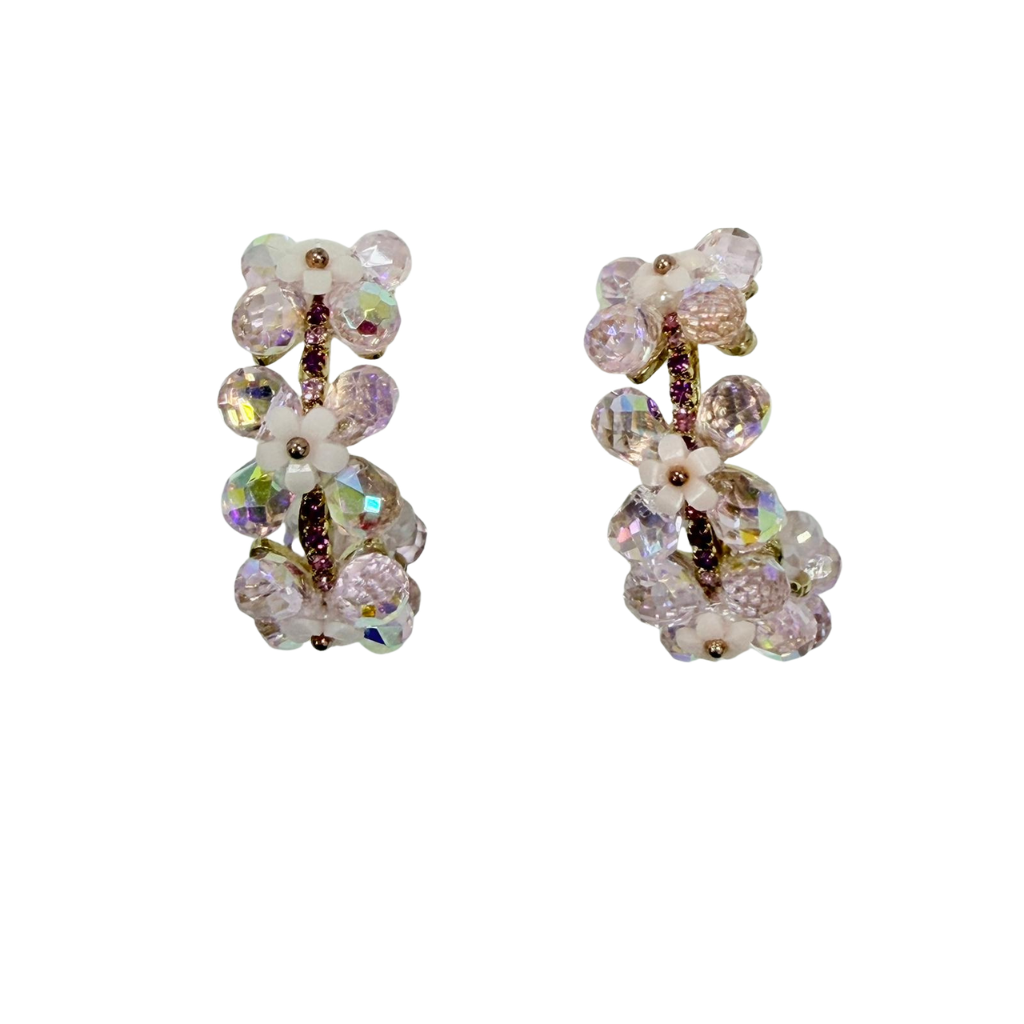 AUS-JJG0322-218 粉色水晶手工耳環 (B2)