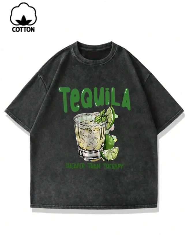 KADMAX大尺碼-大碼水果英文圖案短袖TEE〈KSMS2783〉