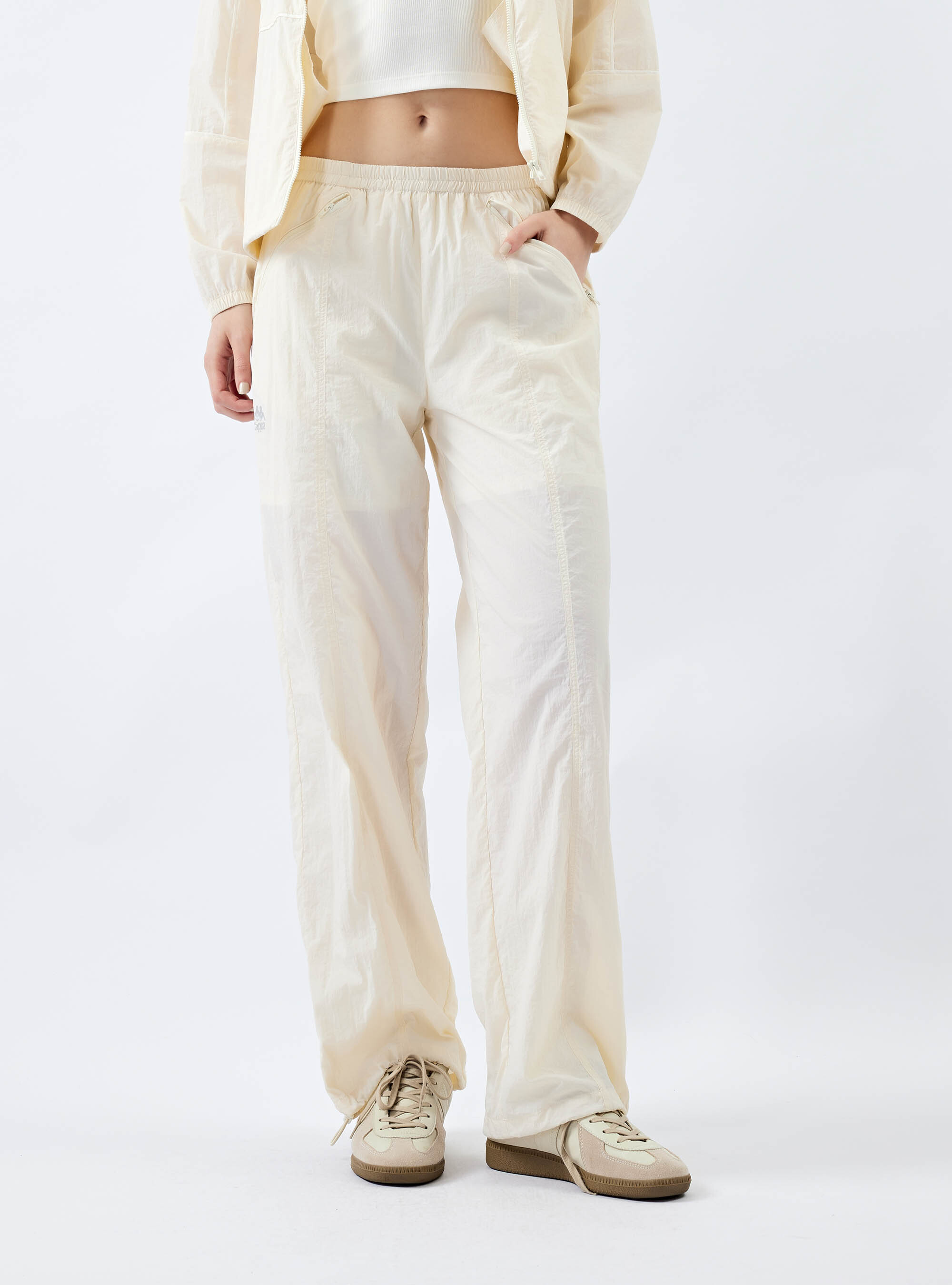 女款 抽繩防潑水抗UV運動長褲