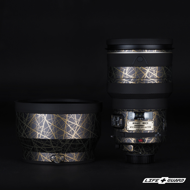 LIFE+GUARD Nikon AF-S 200mm F2 G ED VR 專用鏡頭貼膜｜質感設計｜交織金