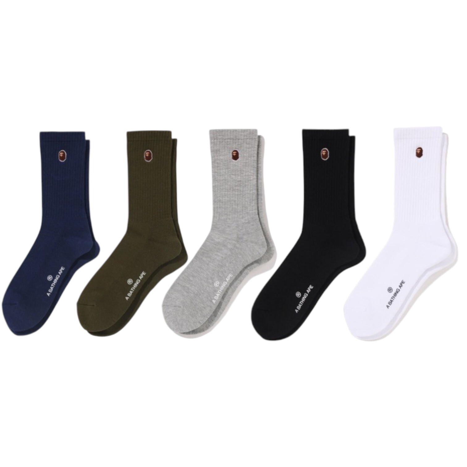 2026SS A BATHING APE BAPE APE HEAD ONE POINT SOCKS 小頭 刺繡 長襪 襪子 現貨 1M30184004