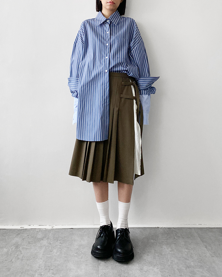 MKS-2877 層次開叉百褶裙 ᴄᴀᴍᴇʟ