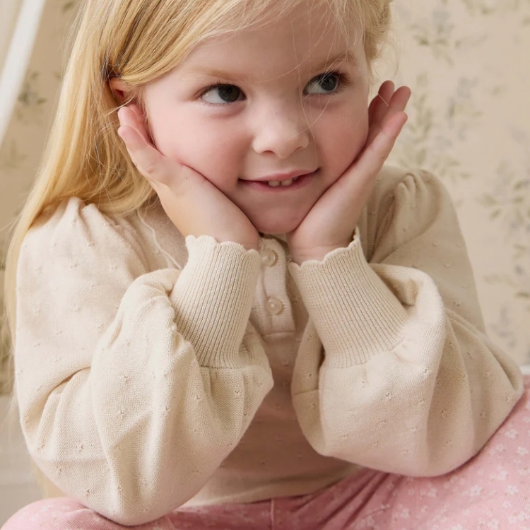 （預購）JAMIEKAY 星點波浪邊燈籠袖上衣 Jenny Jumper - Vanilla