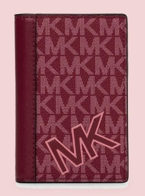 [S] MICHAEL KORS CHERRY 36F5LCOD10 COOPER FOLDING CARD CASE, 197853802087 (SMK1418)