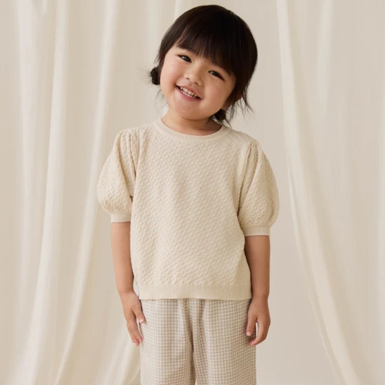 （預購）JAMIEKAY 壓紋泡泡袖上衣 Annie Top - Cornsilk