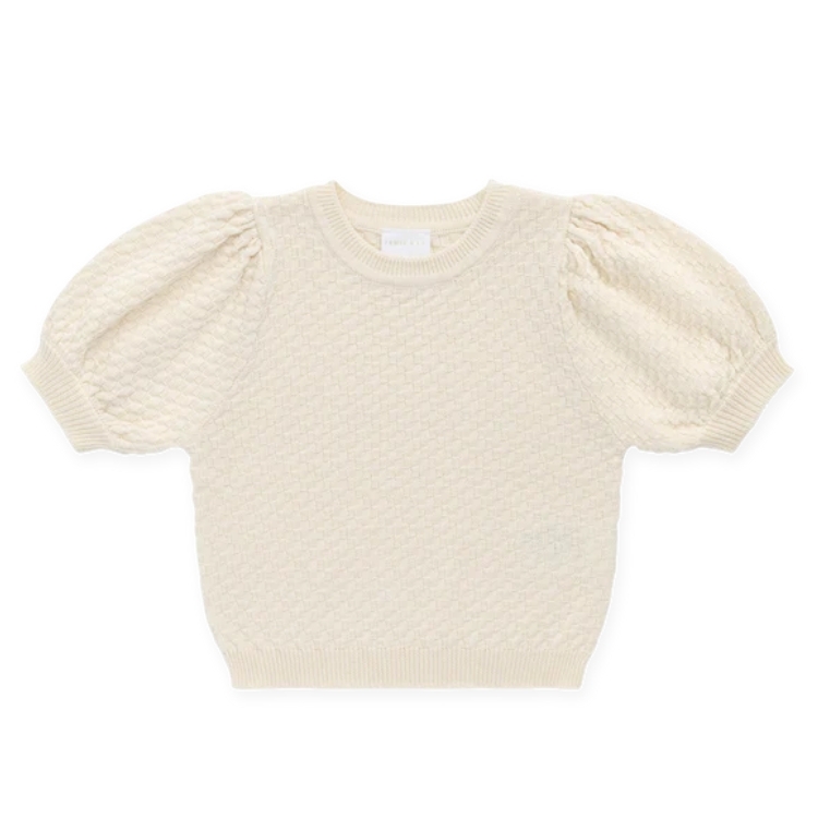 （預購）JAMIEKAY 壓紋泡泡袖上衣 Annie Top - Cornsilk