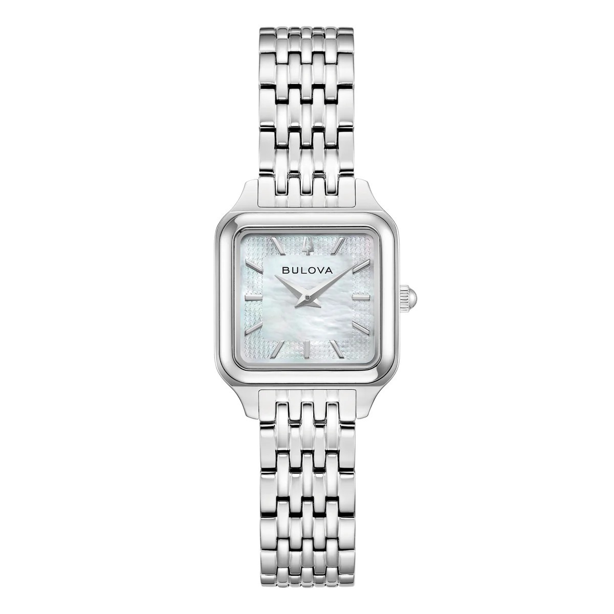 行貨 寶路華 Bulova CLASSIC New Designed Square Silver Dial 98L330 , Gold Bracelet 97L191 , MOP Dial 96L357 ,女士經典 Sutton 方形腕錶