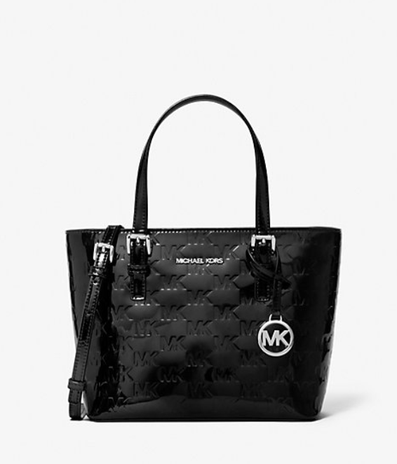 [S] MICHAEL KORS BLACK 35F5STVTOO JET SET TRAVEL XS CRYL CONV TZ TOTE, 197853812444 (SMK1414)