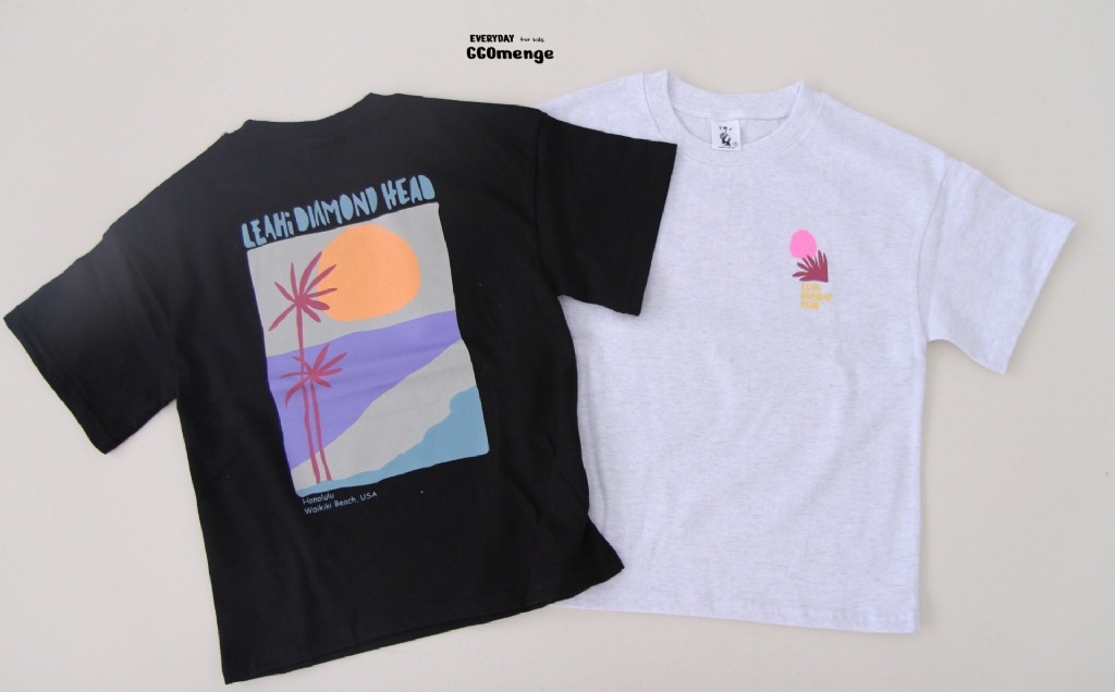 正韓夏Ggomenge 親子裝_兩色夏威夷海灘上衣