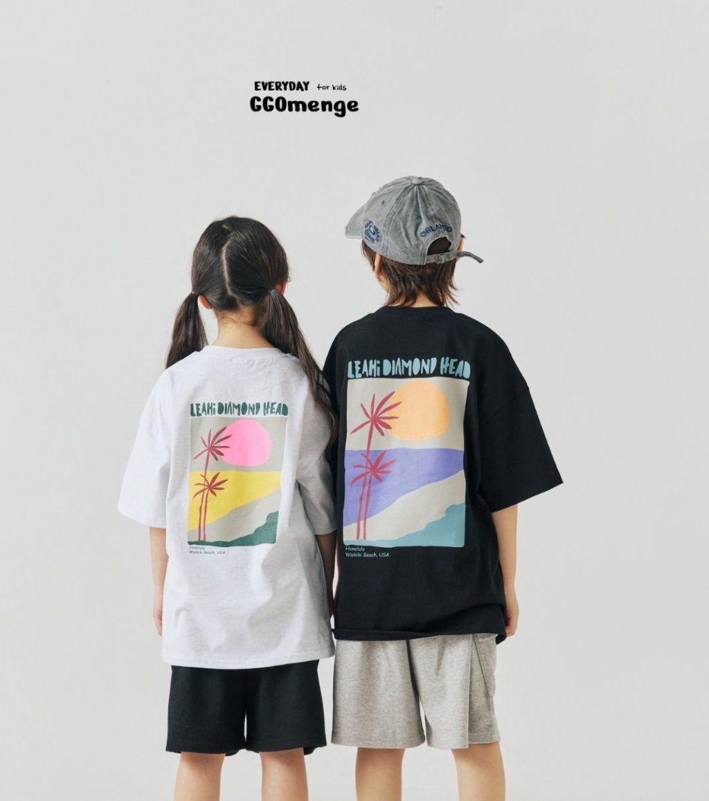 正韓夏Ggomenge 親子裝_兩色夏威夷海灘上衣
