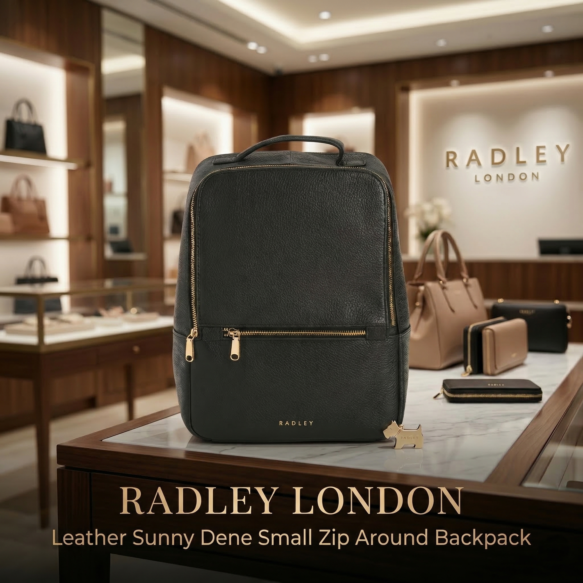 【預購】RADLEY LONDON H031860 皮革小型圓角拉鍊後背包