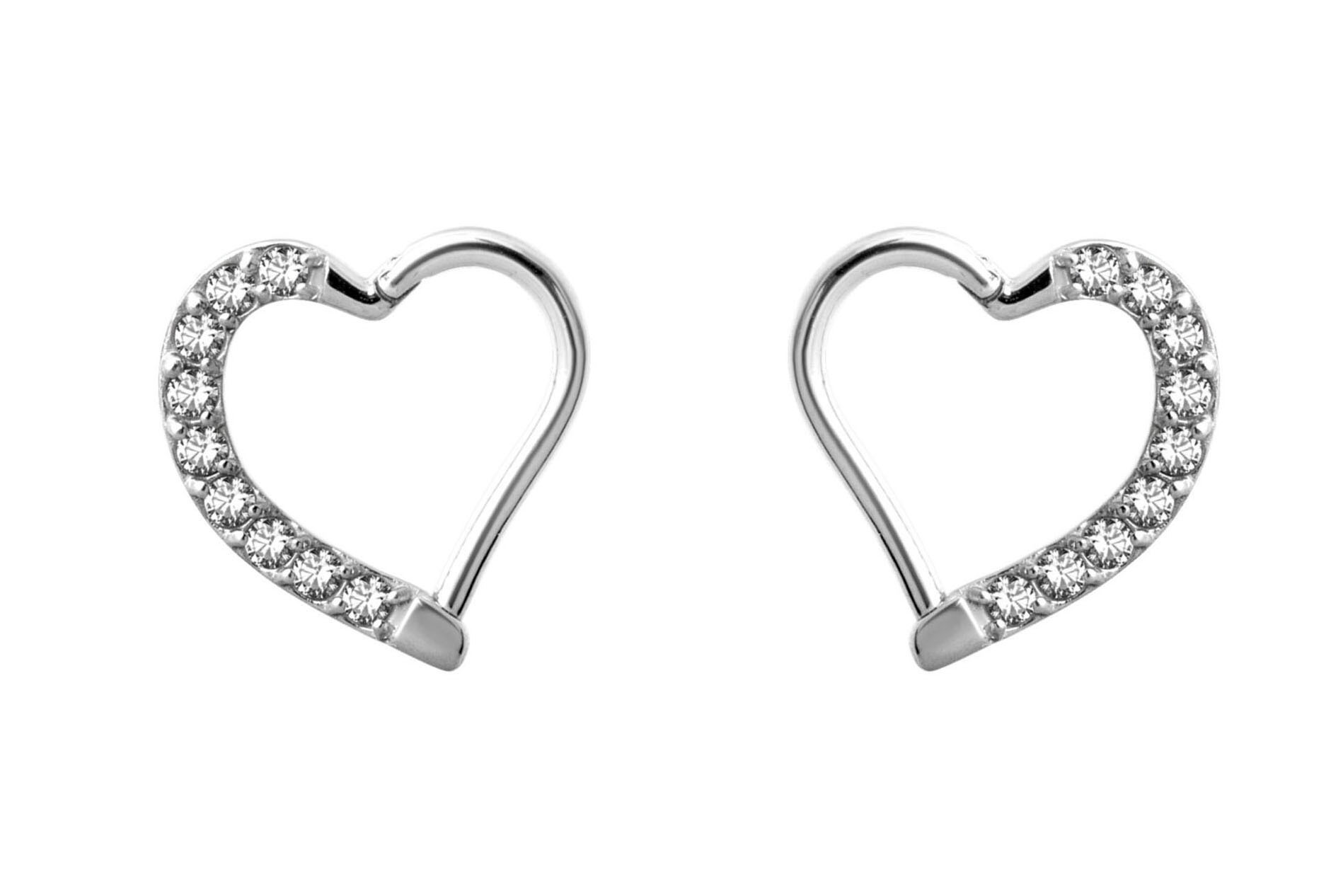 SS316L HINGED HEART RING with SWAROVSKI ZIRCONIA