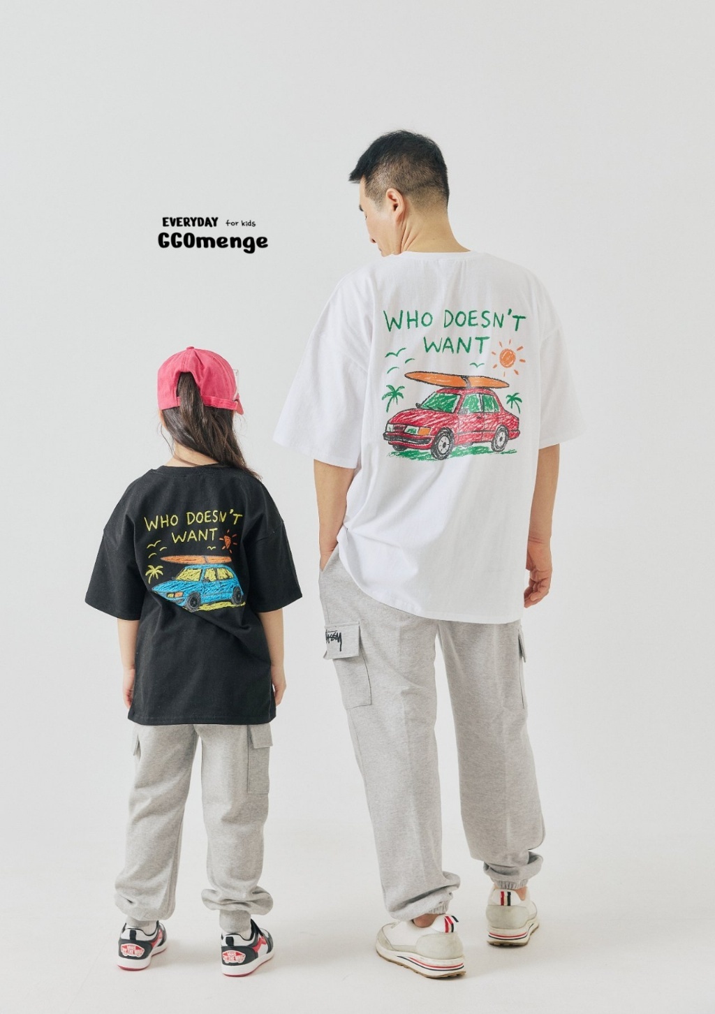 正韓夏Ggomenge 親子裝_兩色衝浪車車上衣