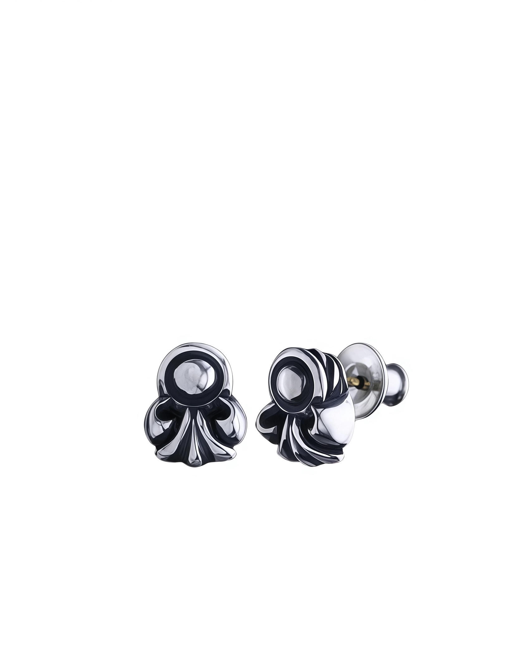 CHROME STUD EARRINGS