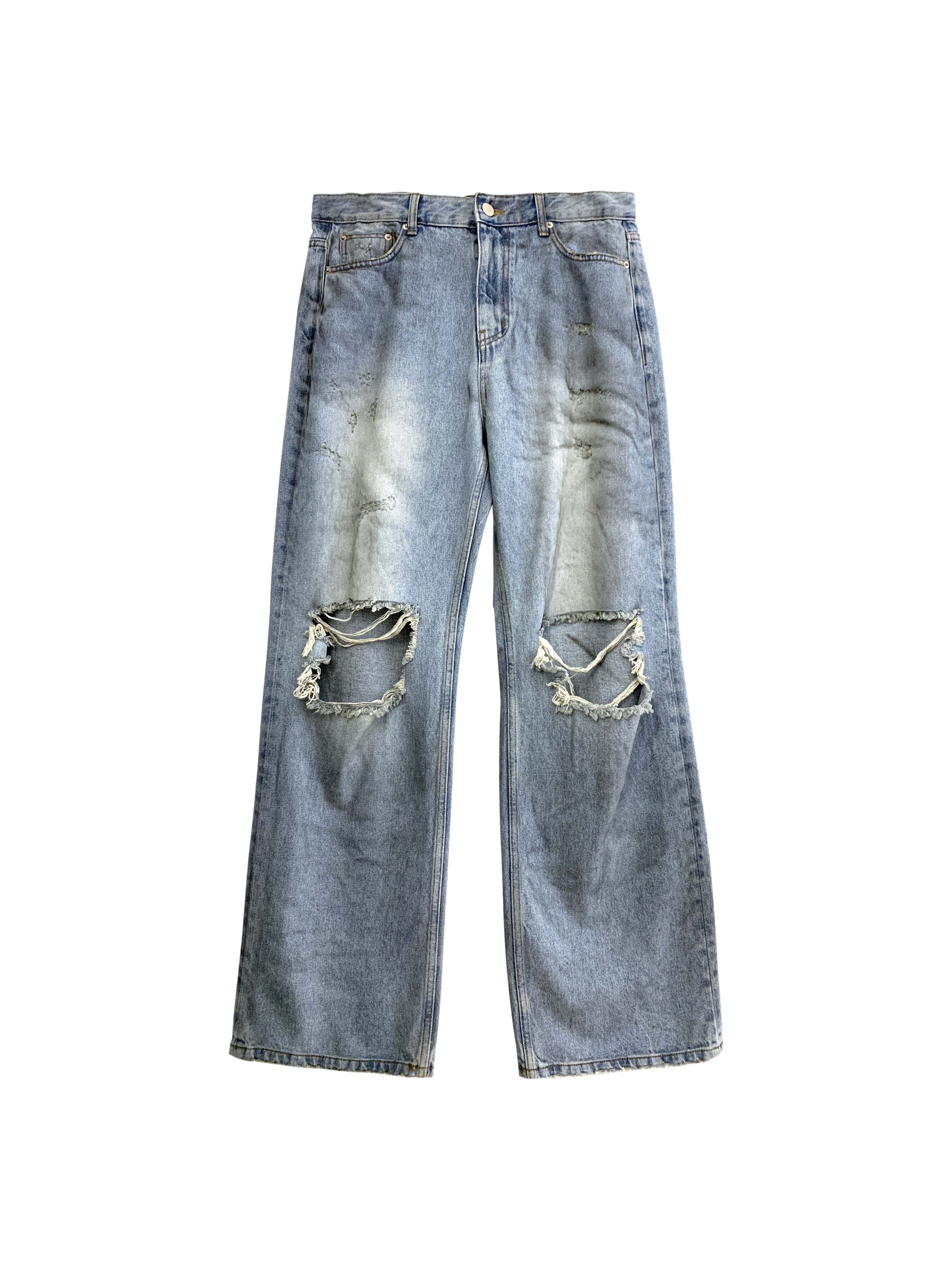 水洗刷破牛仔褲