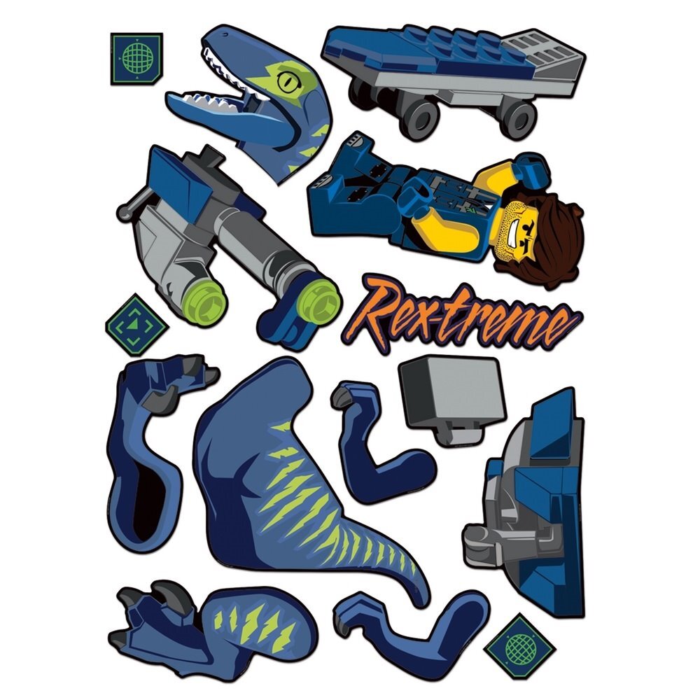 LGL-52366 LEGO拼圖靜電貼-雷克斯與迅猛龍