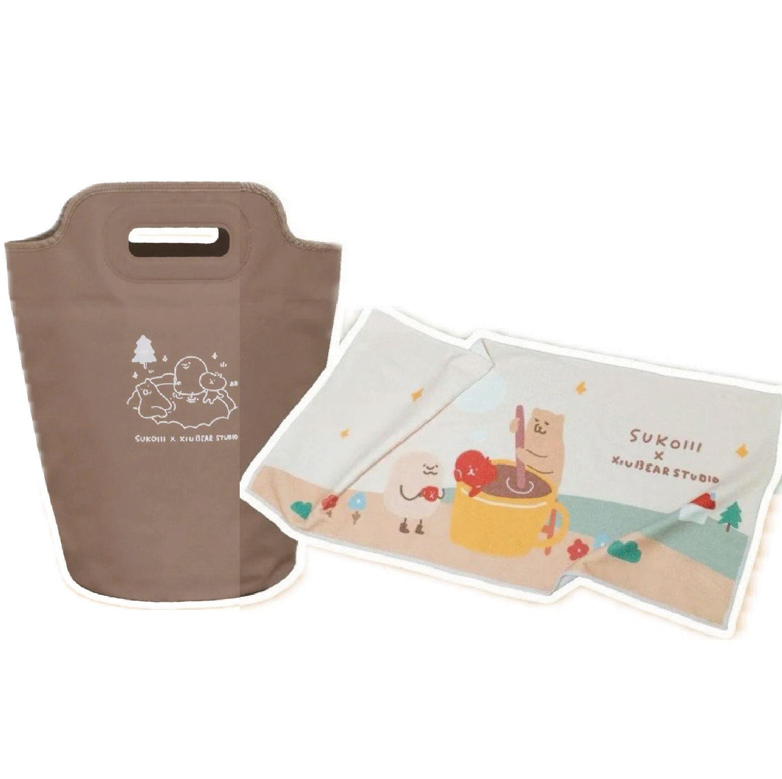 台中院｜折疊泡澡桶+可愛毛巾