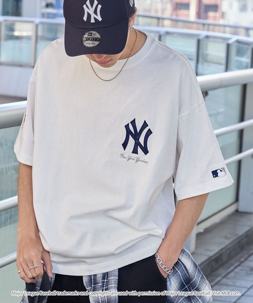 日本🇯🇵連線 MONO-MART x MLB 刺繡隊徽短袖T恤 寬鬆 落肩 oversized 短袖 T恤 9款(任買兩件711免運)/預購