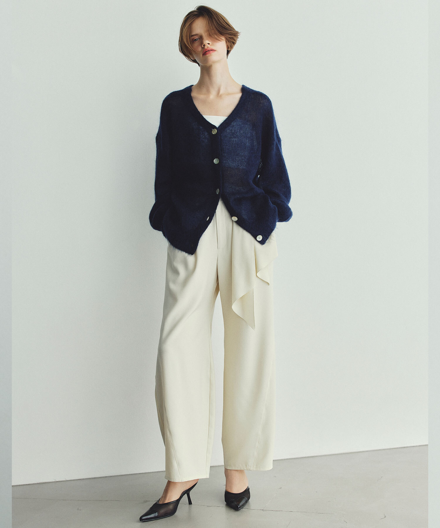 [預購] Aimeine 蝴蝶結裝飾闊腿褲