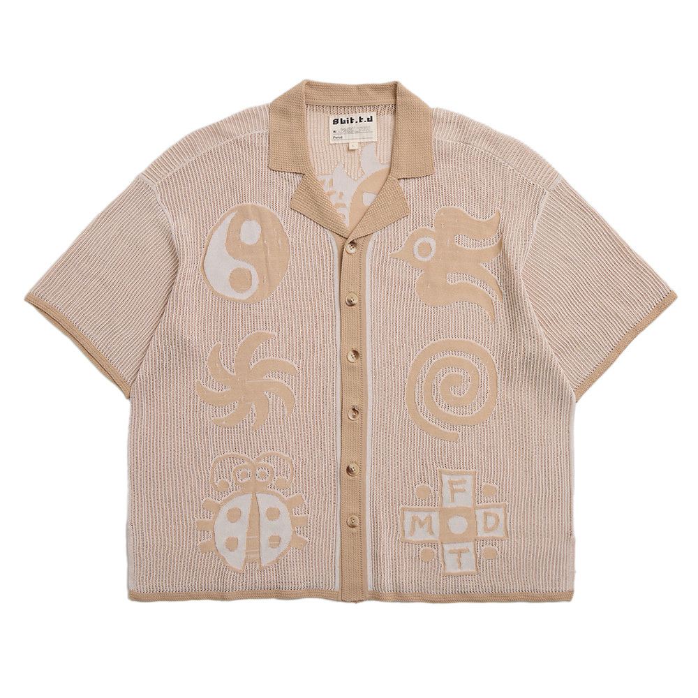 [M.F.D.T] MOON FACE DRAGON TEMPLE: Openwork Knit Shirt - Ruins