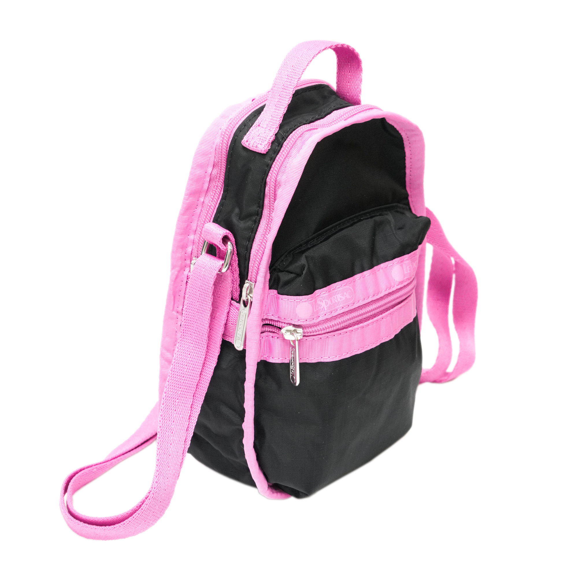 迷你肩背包 (RECYCLED BLACK W/PINK)