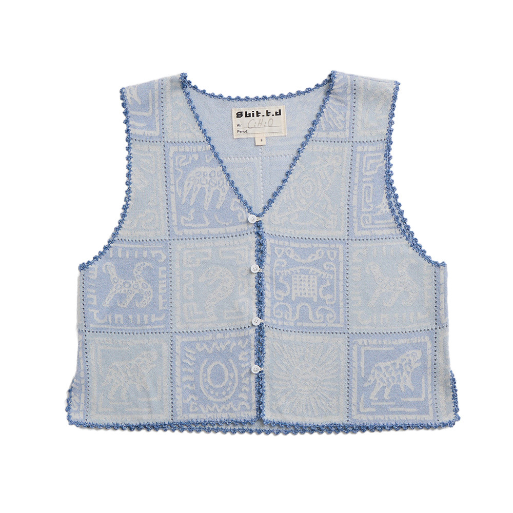 Andes Pattern Hand Crocheted Trim Vest