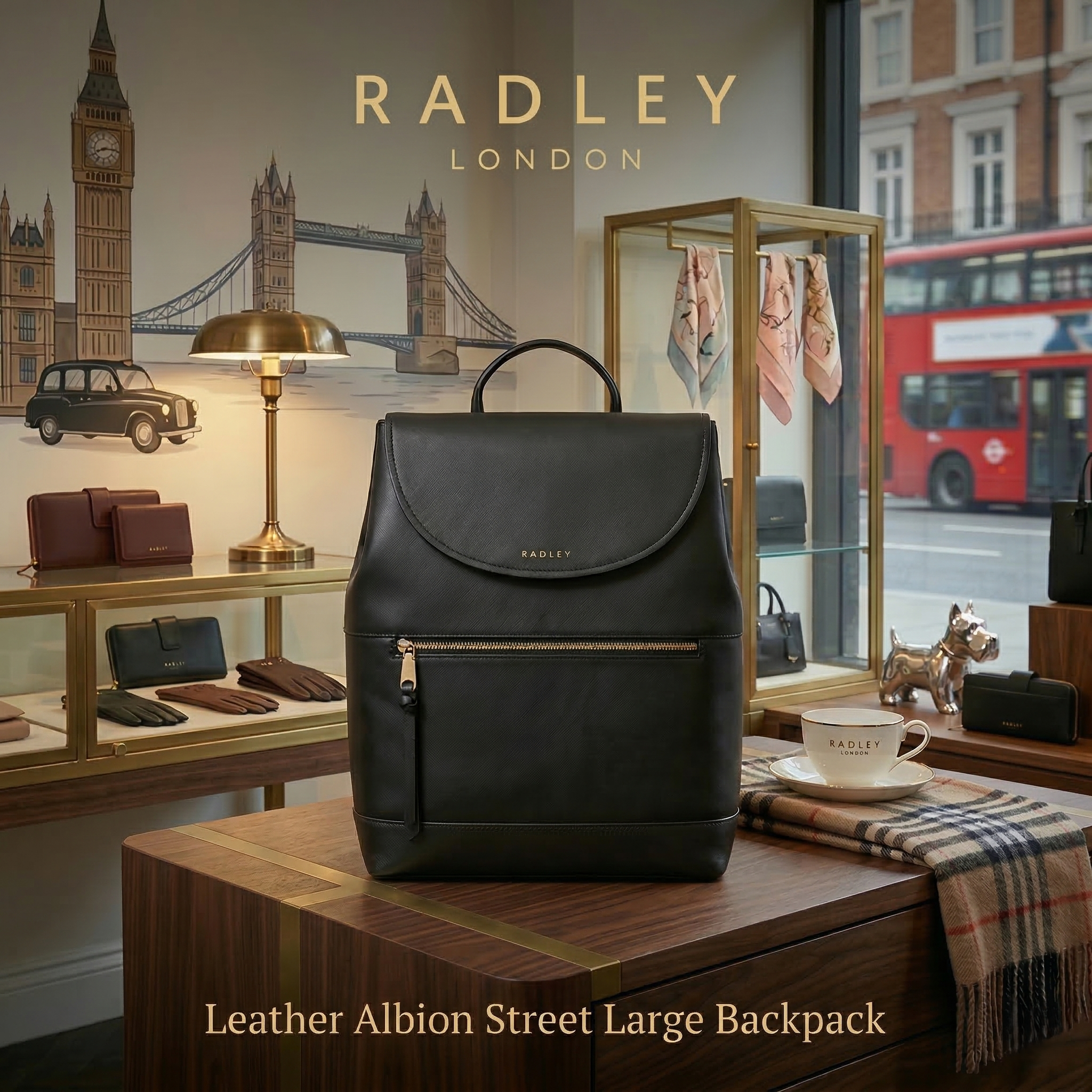 【預購】RADLEY LONDON H031862 皮革大號拉鍊後背包