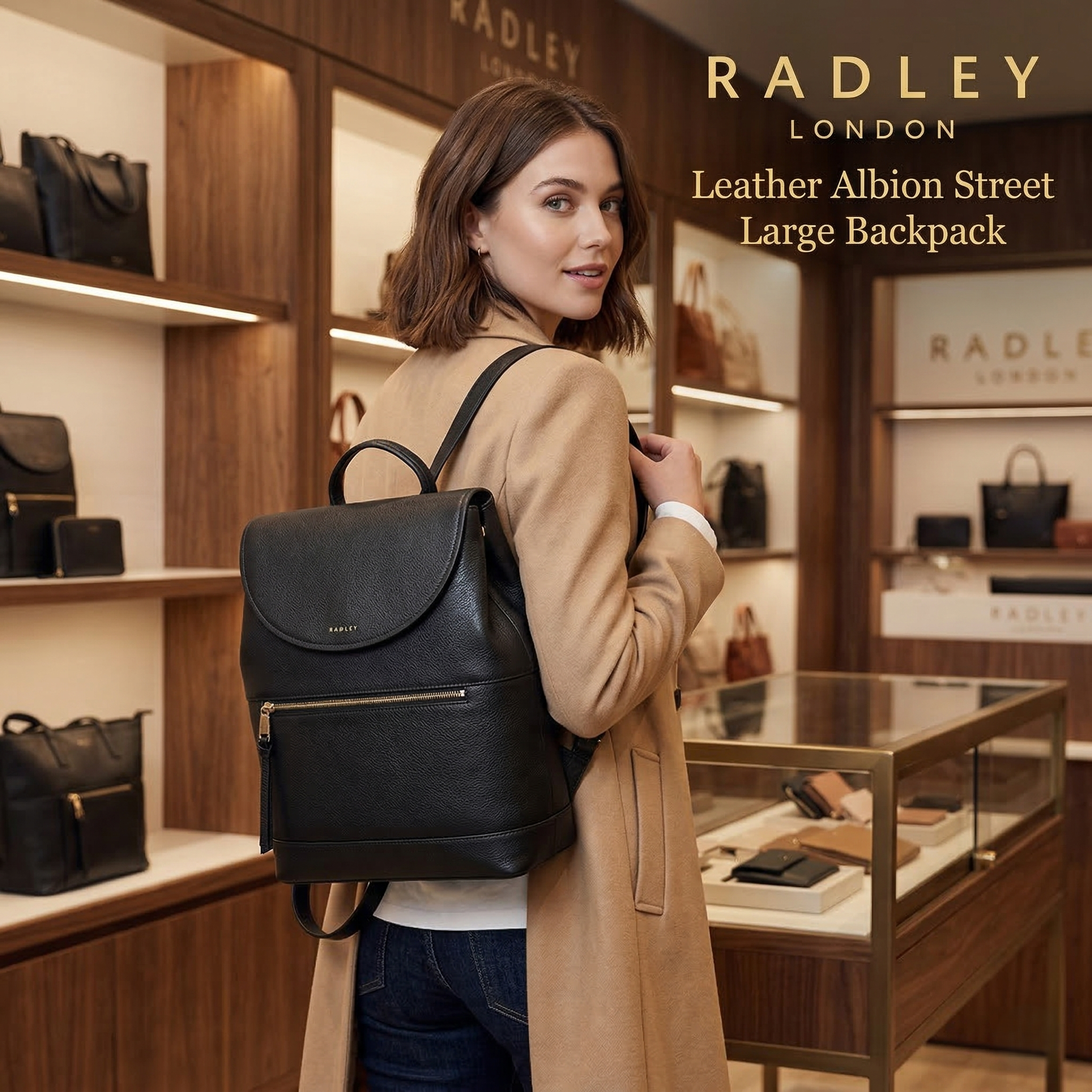 【預購】RADLEY LONDON H031862 皮革大號拉鍊後背包